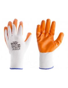 Rękawice z podwójną warstwą nitrylu, pomarańczowe, M, XL