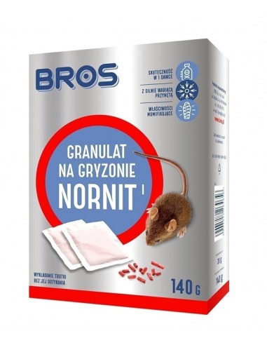 Nornit - trucizna na gryzonie, szczury, myszy 140 g Bros
